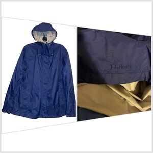 L.L. Bean Trail Model Rain Tek Jacket Packable Waterproof Size 2XL Navy 268310
